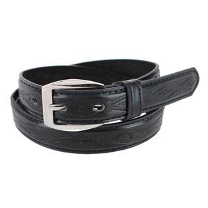 CTM Kids' Embossed Leather Western Belt